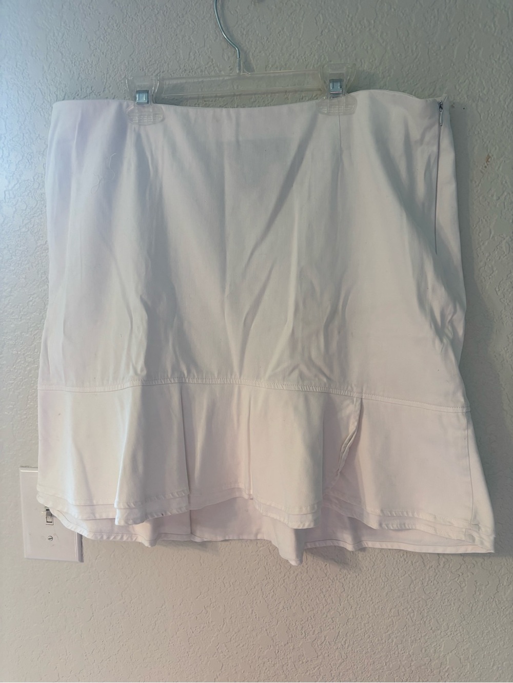 White Ruffle Hem Skirt by Madison & Michelle